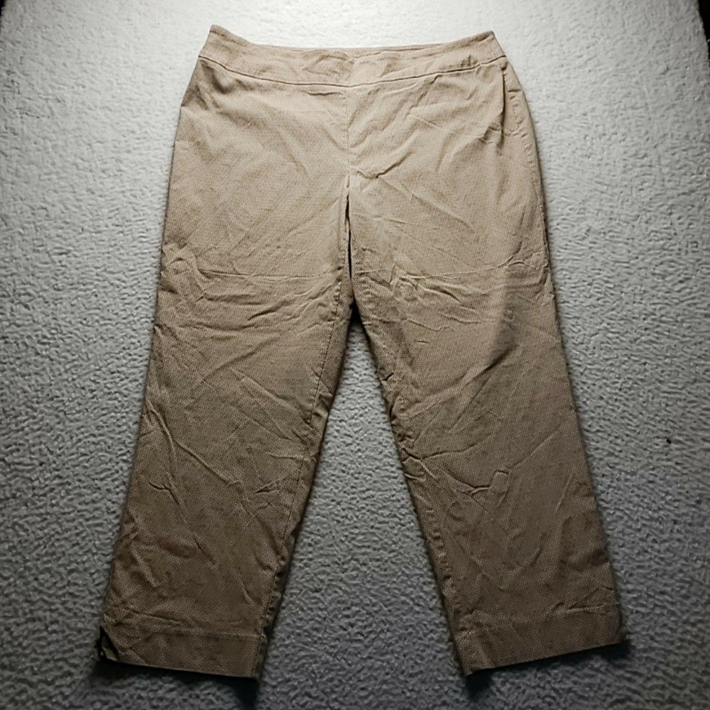 Counterparts Dress Pants Womens 20W Beige Knit Geometric Pull On Stretch Casual